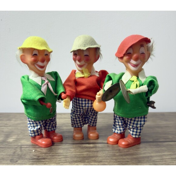 Vintage Wind Up Musical Clown Set | Cymbals, Maracas And Drummer (Missing Drum) - Picture 1 of 7